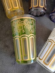 Vintage Moroccan Tea Glasses Set of 6 Assorted Colors Unbranded. New in Box
