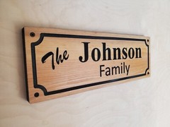 Custom Family Sign Carved Last Name Wood Plaque Cedar Walnut Personalized Wooden