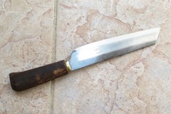 Crude – Premium Asian Nakiri Utility Knife, 7 inch, Carbon Steel, Handmade