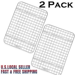 2pk Stainless Steel Cooling Racks for Cooking & Baking Oven-Safe – 8.2″ x 11.8″
