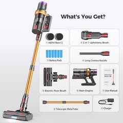 6-in-1 Cordless Vacuum Cleaner 50KPA Stick Vacuum Lightweight Rechargeable 45min