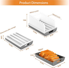 Bread Slicer Guide for Homemade Bread with 304 Stainless Steel Sheet and Storage