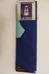 UNITED STATES AIR FORCE, USAF, Military applique decorative HOUSE flag 2-sided