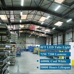 LED Shop Lights Fixture Tube Strip Ceiling Lights 8FT For Garage Workshop 12Pack
