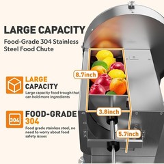 Commercial Vegetable Slicer Electric Manual Fruit Cutter Adjustable 0-13mm