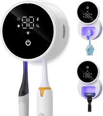 Toothbrush Cleaner Holder Wall Mount UV-C Light Drying Smart Screen