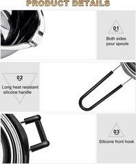 Double Boiler Pot Set, Stainless Steel Melting Pot with Silicone Spatula for …