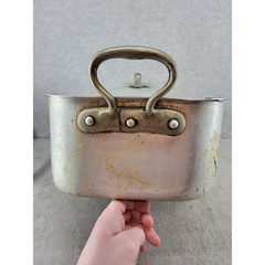 Vintage Aluminum Rectangular Roasting Pan with Lid Double Handle Industrial