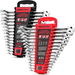 30-Piece Combination Wrench Set – Open End Wrench Set with Organizer Professi…