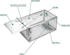 2 PACK Medium Humane Rat Cage Trap Easy Catch and Release Live Animal Trap Metal