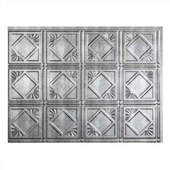 18.25 In. X 24.25 In. Crosshatch Silver Traditional Style # 4 PVC Decorative Bac