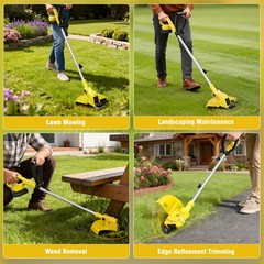 Cordless Weed Eater Electric Brush Cutter Lawn Edger Grass String Trimmer 4.0Ah