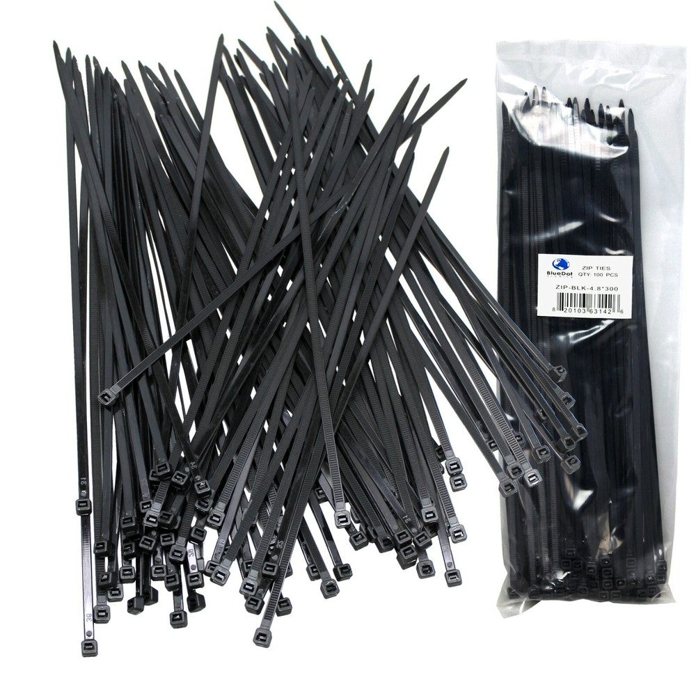 100X Plastic Cable Nylon Zip Ties Wrap Extra Heavy Duty Wire Fastener 12″ Long