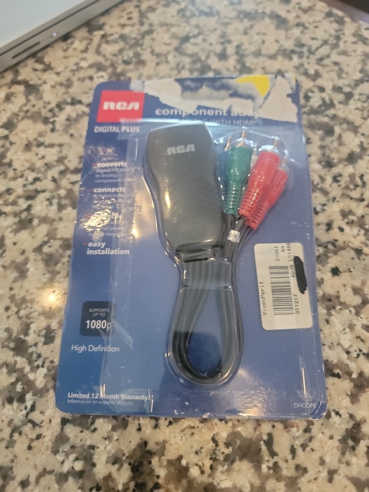 RCA DHCOPE HDMI to Component Video Adapter New Packaging Box Damaged.