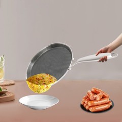 Stainless Steel Crepe Pan with Honeycomb Design, Ideal for Pancakes & More