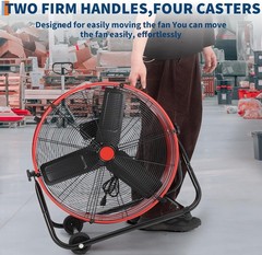 24 in Industrial Floor Fan with Adjustable 3 Speed 4800-8800 CFM Cooling