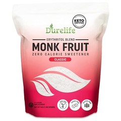 Durelife Monk Fruit Sweetener, White Sugar Substitute, Classic White – 3 lb