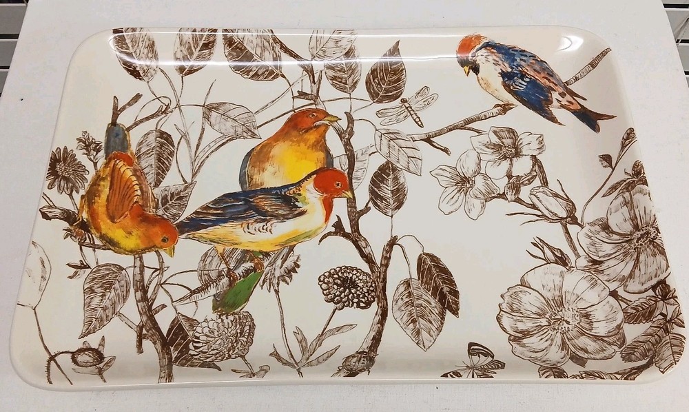 Williams Sonoma Marc Lacaze Botanical Birds Platter 15” year 2012