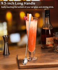 9.5-Inch Long Handle Spoon, Ice Tea Spoons, Ice Cream Spoon, Long Coffee Spoons,