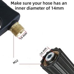 1/4″ High Pressure Washer Gun 4350 PSI Car Wash Foam Spray w/ M22-14mm Connector