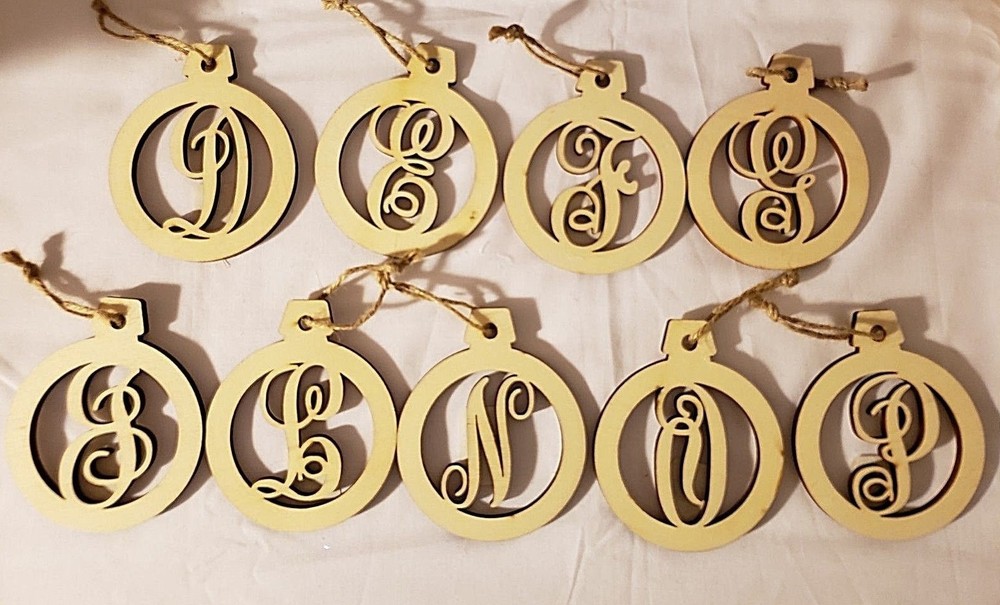 Laser-Cut Wood Single Letter Monogram Ornament – CHOOSE ONE!