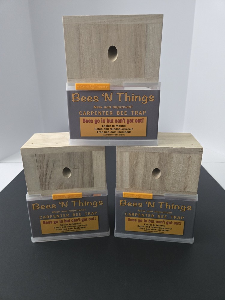 Bees ‘N Things Outdoor Hanging Carpenter Bee Trap. Lot Of 3