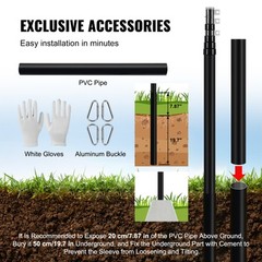VEVOR 25FT Telescopic Flagpole Kit Heavy Duty Aluminum Flag Pole American Black