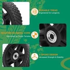 2x 12″ Push Lawn Mower Plastic Wheel Fit Craftsman Mower Generator Garden Tiller