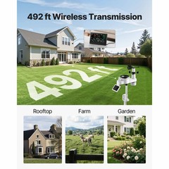 Uimoso 7-in-1 Wireless Weather Station 7.5” Display and Indoor-Outdoor Sensor