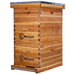 8-Frame Beeswax Coated Langstroth BeeHive Kit (2 Deep Boxes and 1 Medium Box)
