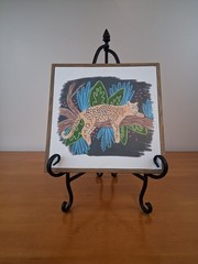 Square Leopard Animal Print Wood Picture Frame Brown Modern Less Than 10×10 in