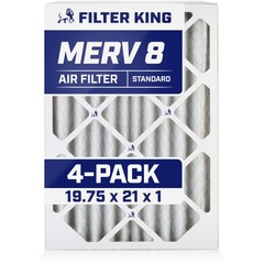 Filter King 19.75x21x1 Air Filter 4-PACK MERV 8 Actual Size 19.75 x 21 x .75″