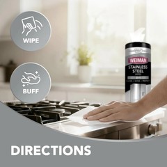 Stainless Steel Cleaner: 30 Count Cleaning Wipes, Removes Dirt, Grime, Grease