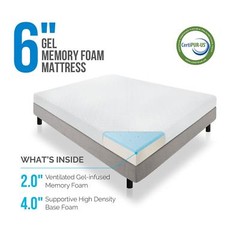 LUCID 6, 8, 10, and 12 Inch Gel Memory Foam Mattress – Twin Full Queen and King