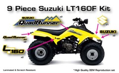 Suzuki LT160-F OEM ATV Tank Decal KIT Sticker Emblem Logo Quad QuadRunner LT 160