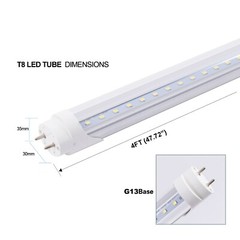 6-100 PACK G13 4FT T8 LED Tube Light LED Bulbs 24W 6000K CLEAR LENS