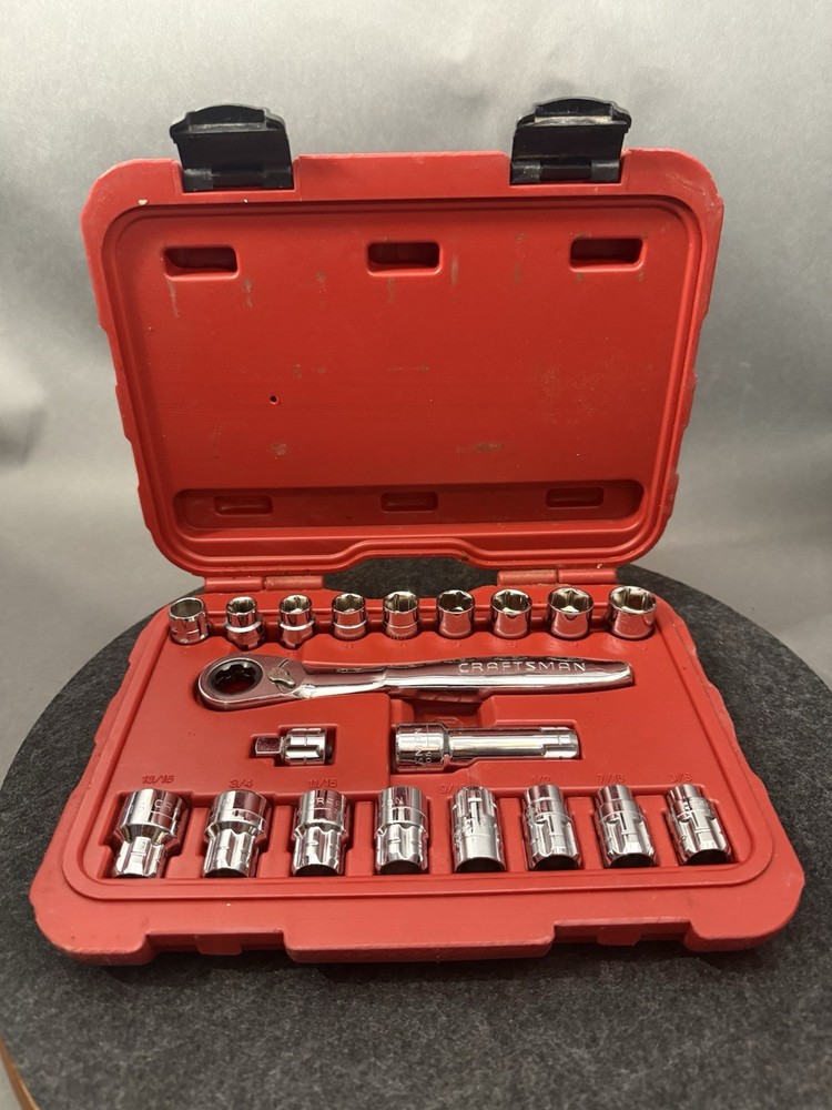CRAFTSMAN 29308 20pc Metric SAE Ratchet Thru Socket SET. USED ONCE Or TWICE.