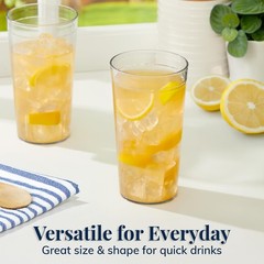 US Acrylic Cafe Plastic Reusable Tumblers (Set of 16) 20-ounce Water Cups in …