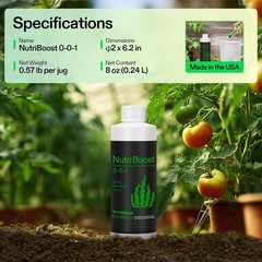 VIVOSUN Seaweed & Kelp Fertilizer Additive NutriBoost (0-0-1) 8 Ounces All Stage