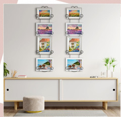 Menkxi Set of 2 Plate Rack for Wall Vertical 4 Tier Metal Wall Plate Holder Disp