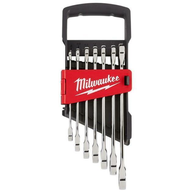 Milwaukee Tool 48-22-9506 Metric Ratcheting Combination Wrench Set, 7-Piece