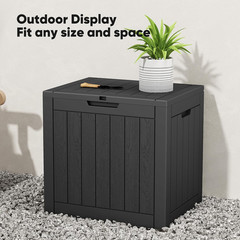 31 Gallon Outdoor Storage Box, Waterproof Deck Box with Lockable Lid, Patio Furn