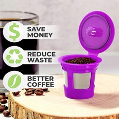 7 Pack Reusable Refillable Single K-Cups Coffee Filter Pod for Keurig K525,K550