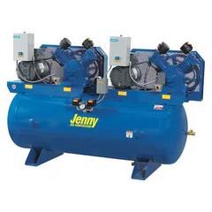Jenny 2W5b-120-230/1 Air Compressor, Horiz Tank, 2 Stages, 10 Hp