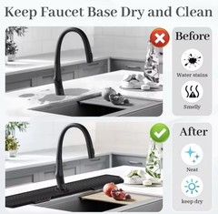 Foldable Silicone Sink Faucet Mat, Self-Draining, 29.5 x 6.02 in