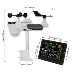 VEVOR 7-in-1 Wireless Weather Station 7.5 in Large Display for Indoor Outdoor