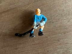 Hockey Player Toy Figurine Cake Topper Lot Mini Figure Unbranded Vtg 6 pc Set