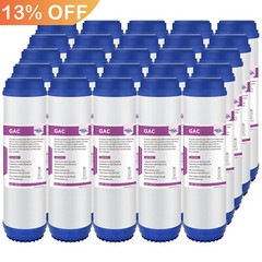 1-25 Pack 10″ x 2.5″ GAC Granular Activated Carbon Water Filter RO Replacement