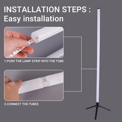 56inch Corner Floor Lamp Color Changing LED Modern Mood With App &Remote Control