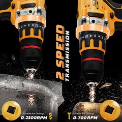 1/2″ Cordless Hammer Drill/Driver Brushless For DEWALT 20V MAX Battery 2-Speed